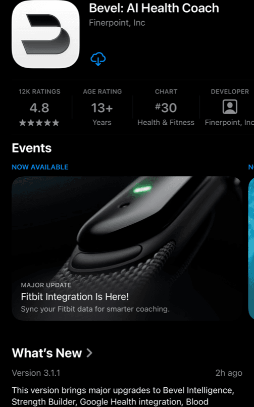 Bevel App Store listing