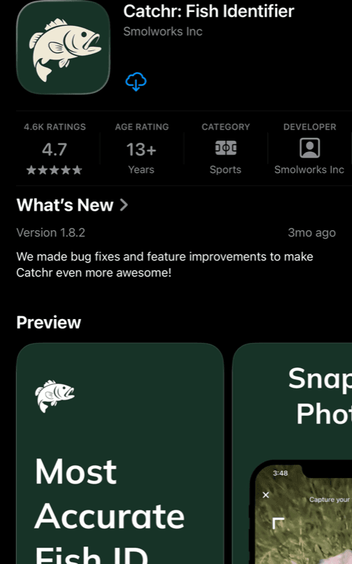 Catchr App Store listing